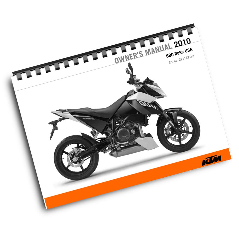 KTM 2010 - 690 DUKE USA - OWNERS MANUAL USER GUIDE