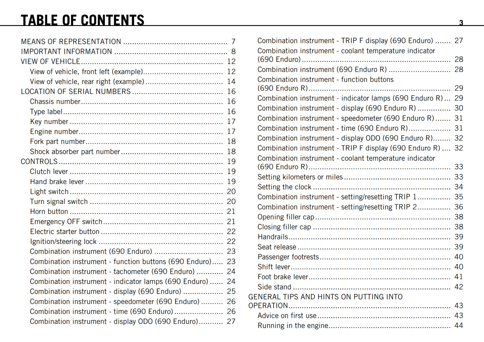 KTM 2010 - 690 ENDURO R - OWNERS MANUAL USER GUIDE