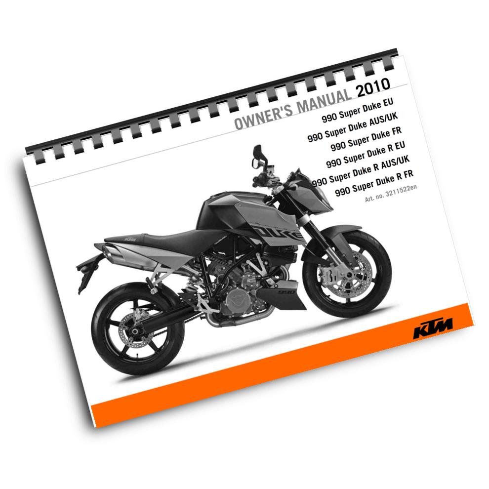 KTM 2010 - 990 SUPER DUKE R - OWNERS MANUAL USER GUIDE