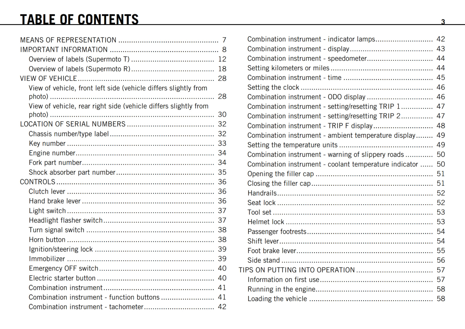 KTM 2010 - 990 SUPERMOTO R T USA - OWNERS MANUAL USER GUIDE