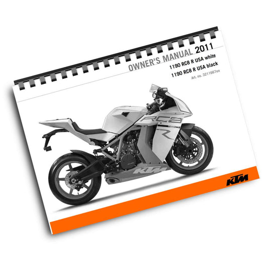 KTM 2011 - 1 190 RC8 R USA - OWNERS MANUAL USER GUIDE