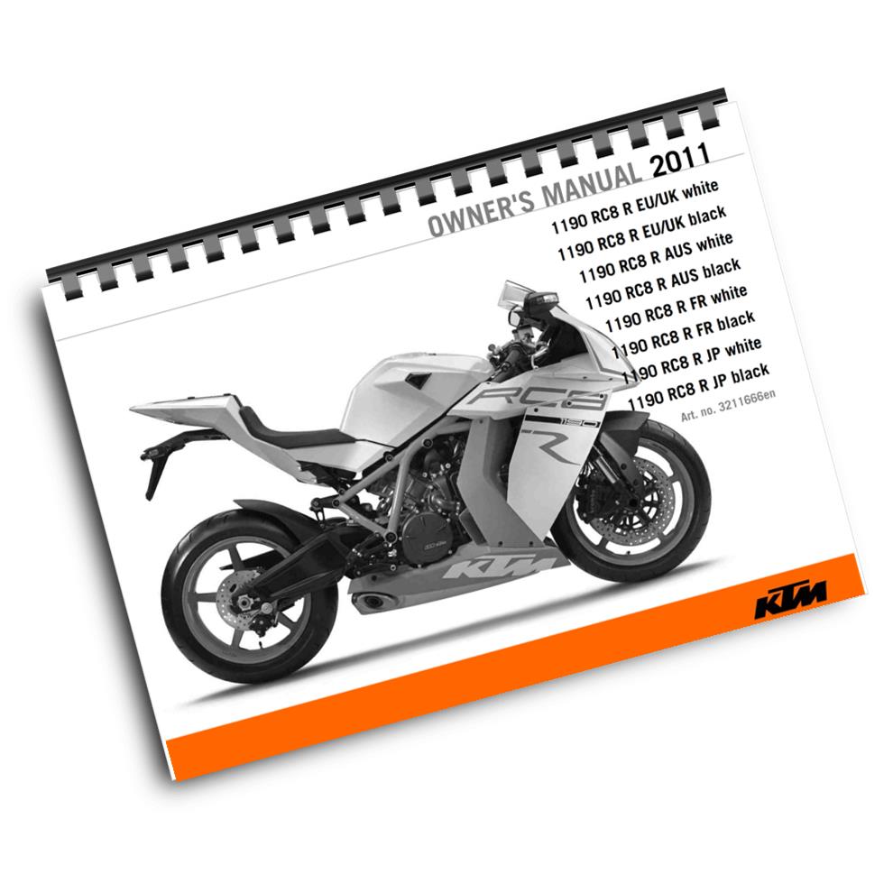 KTM 2011 - 1 190 RC8 R  - OWNERS MANUAL USER GUIDE