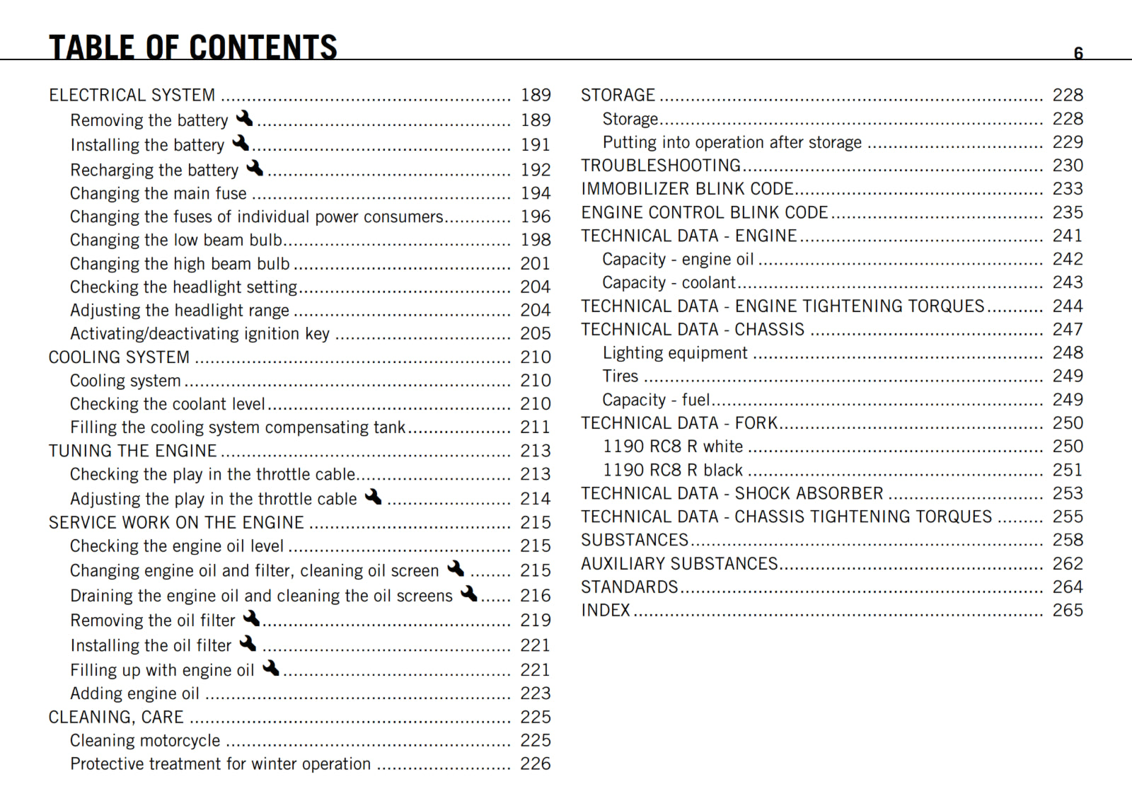 KTM 2011 - 1 190 RC8 R  - OWNERS MANUAL USER GUIDE