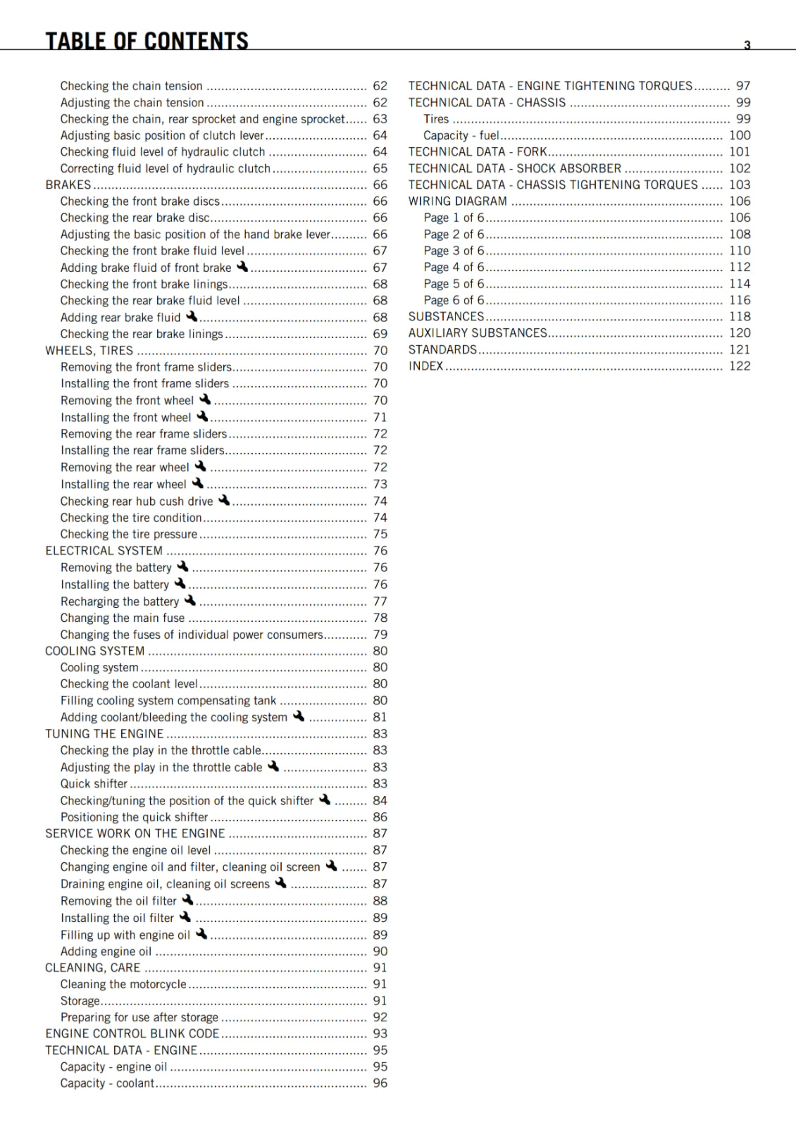 KTM 2011 - 1 190 RC8 R TRACK - OWNERS MANUAL USER GUIDE