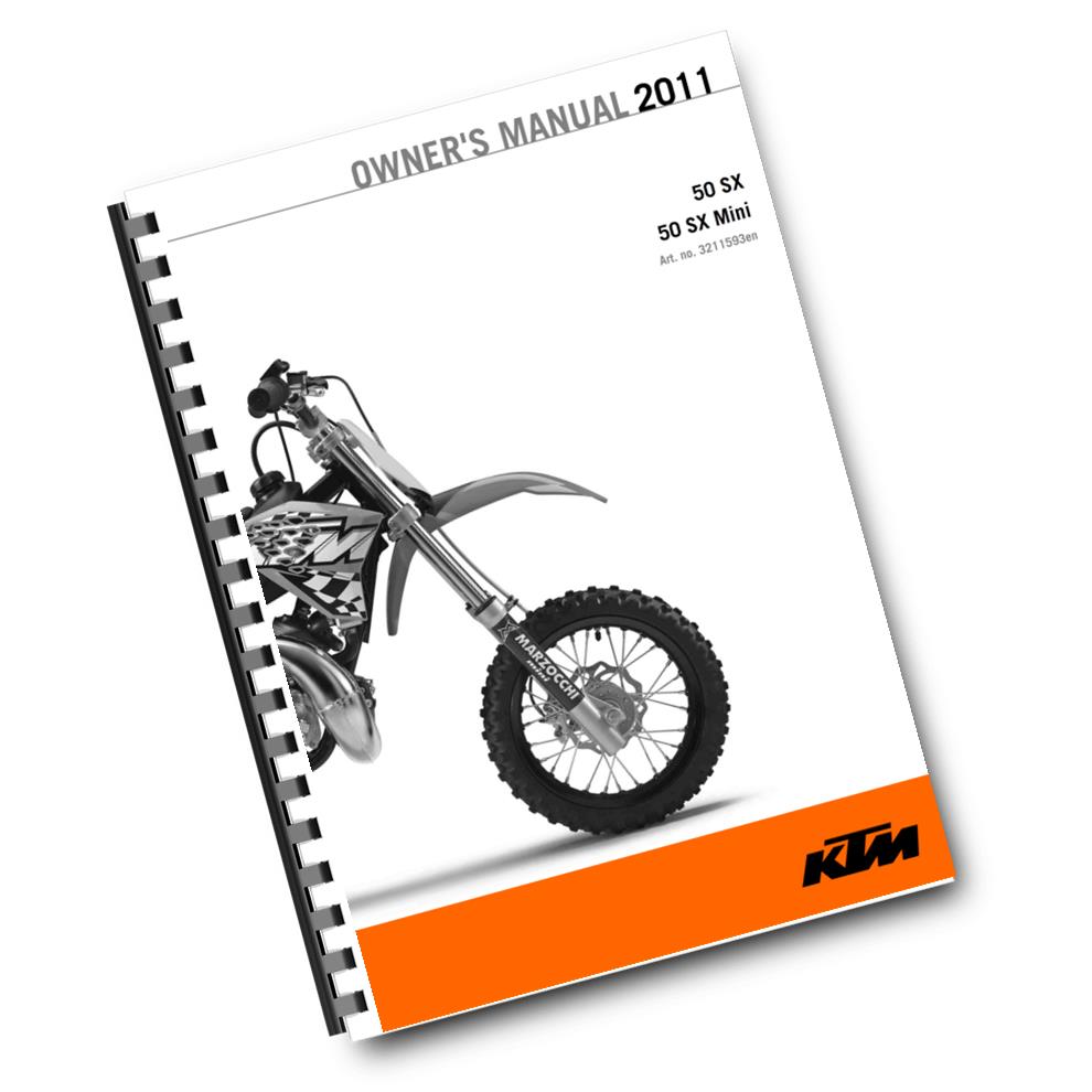 KTM 2011 - 50 SX MINI - OWNERS MANUAL USER GUIDE