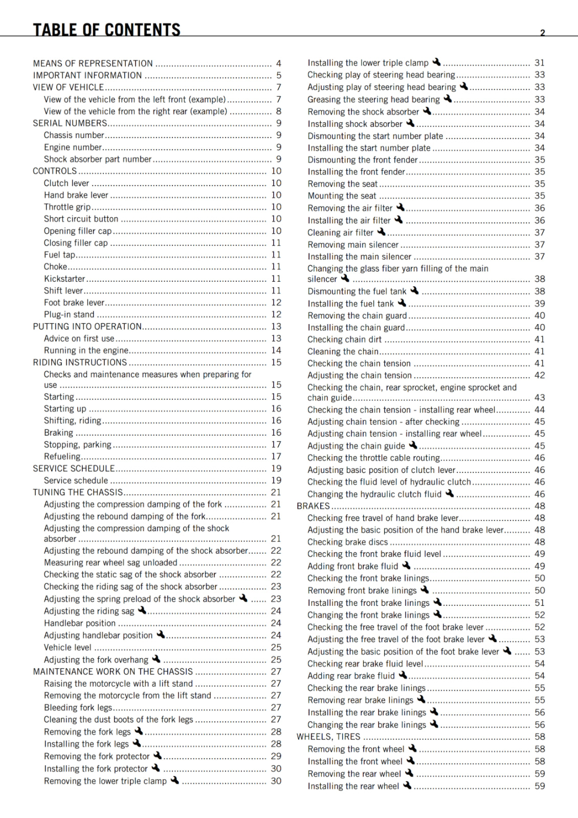 KTM 2011 - 65 SX - OWNERS MANUAL USER GUIDE
