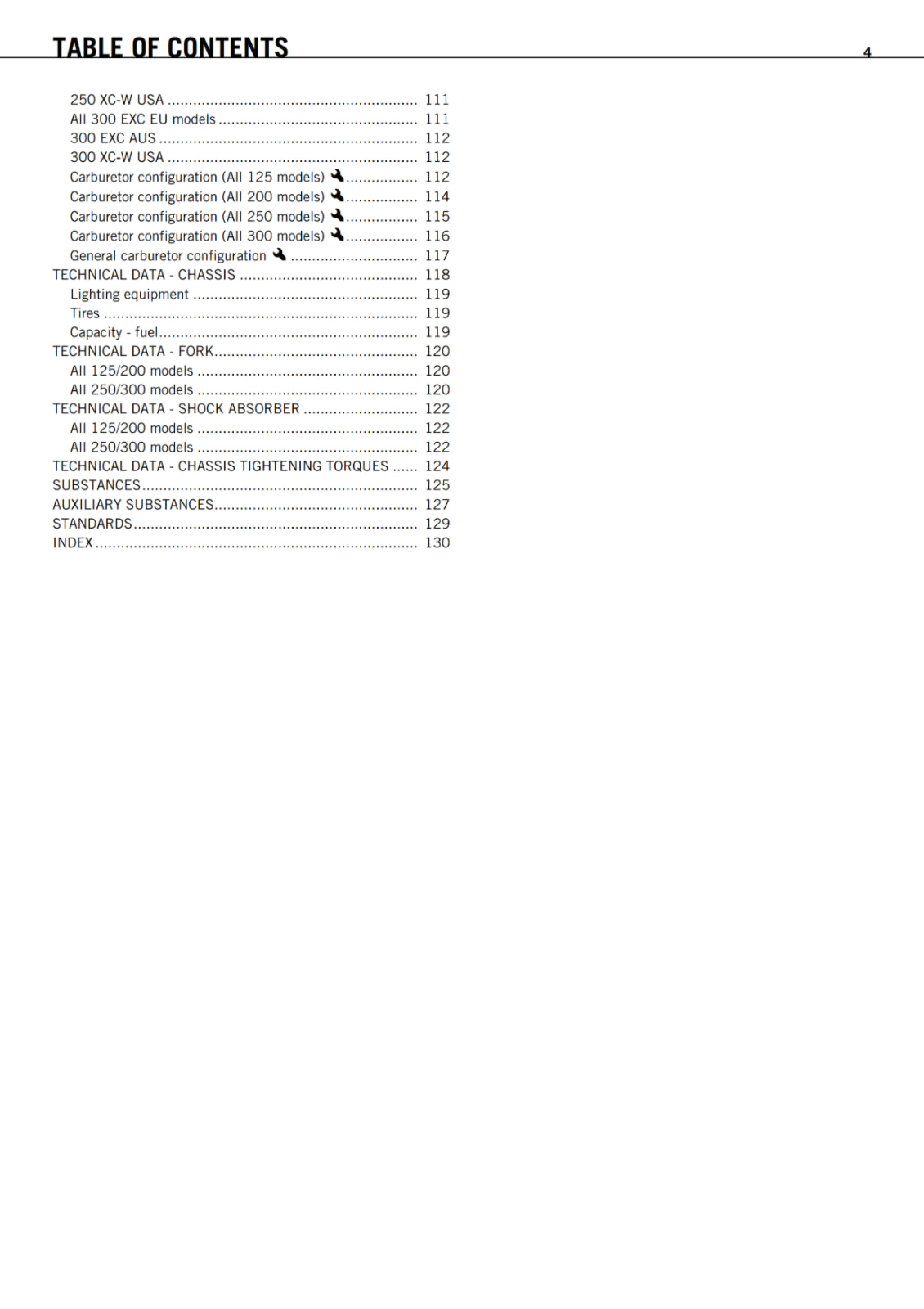 KTM 2011 - 125 200 250 300 EXC FACTORY EDITION XC-W  - OWNERS MANUAL USER GUIDE