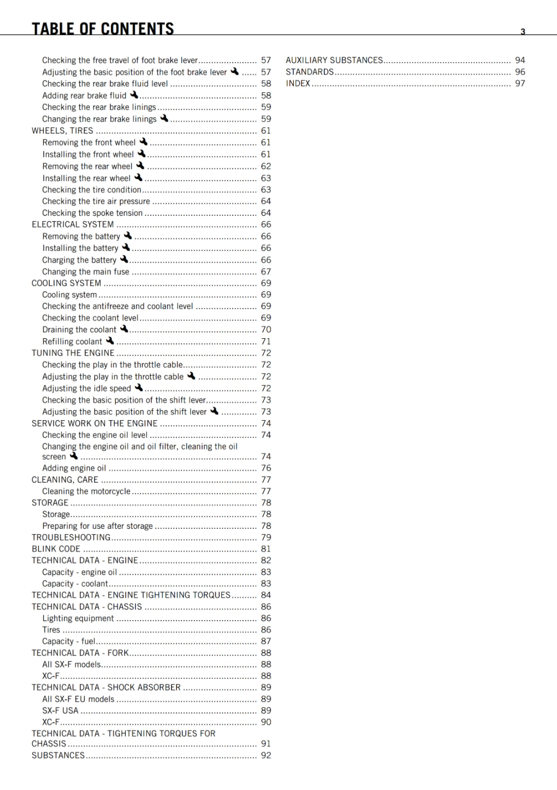 KTM 2011 - 350 SX-F CAIROLI REPLICA XC-F  - OWNERS MANUAL USER GUIDE