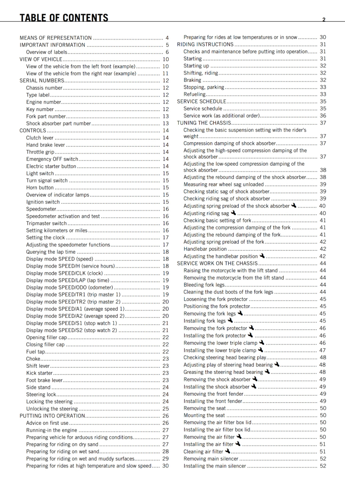 KTM 2011 - 450 530 EXC - OWNERS MANUAL USER GUIDE