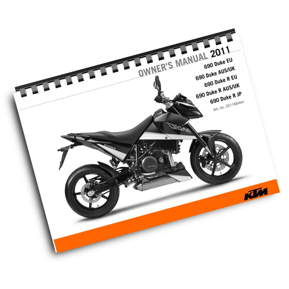 KTM 2011 - 690 DUKE R - OWNERS MANUAL USER GUIDE