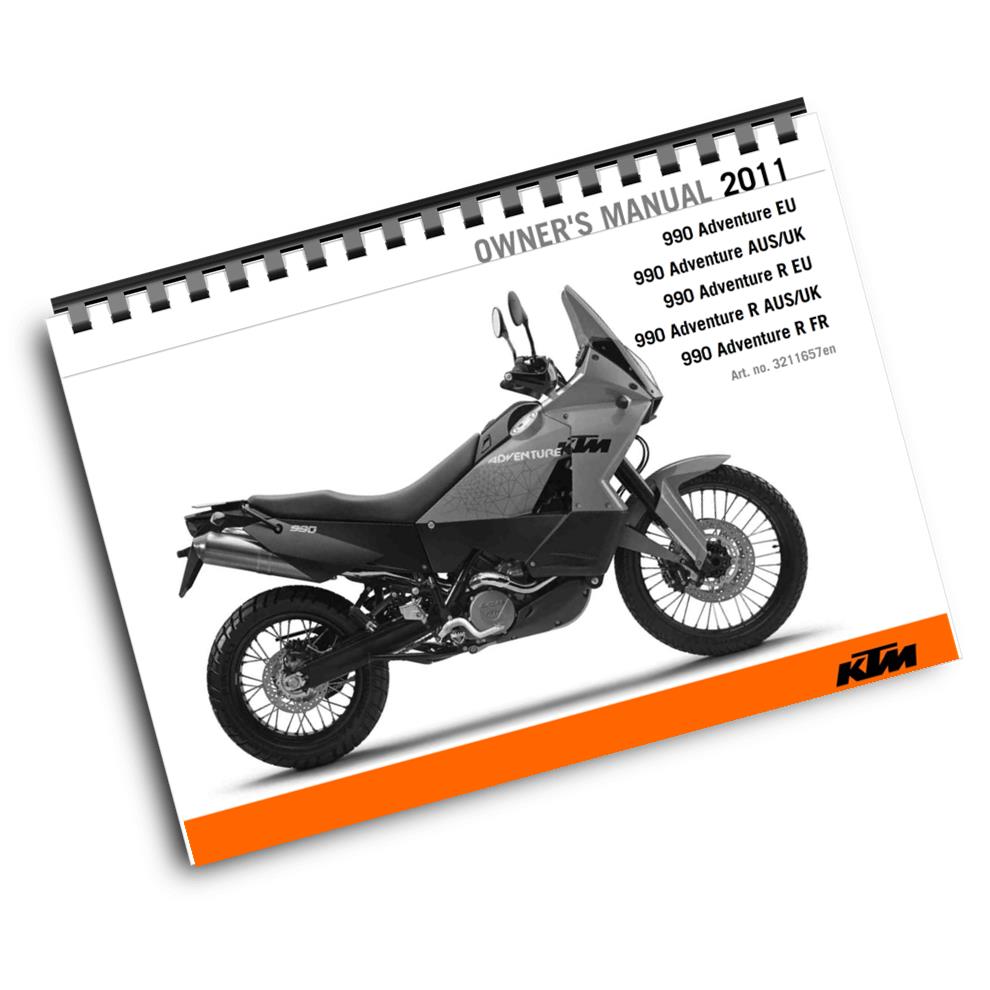 KTM 2011 - 990 ADVENTURE R - OWNERS MANUAL USER GUIDE