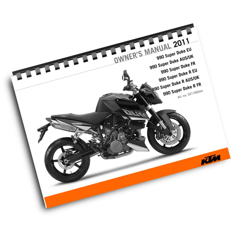 KTM 2011 - 990 SUPER DUKE R - OWNERS MANUAL USER GUIDE