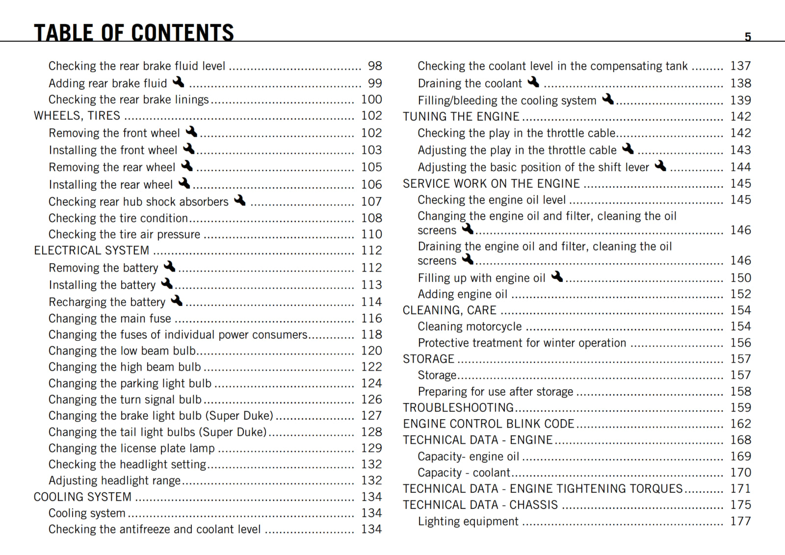 KTM 2011 - 990 SUPER DUKE R - OWNERS MANUAL USER GUIDE