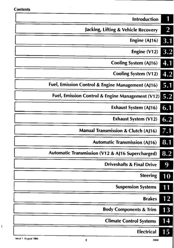 JAGUAR XJ6 XJ12 (X300) COMPLETE SET OF MANUALS - SERVICE ELECTRICAL AJ16 V12 ZF
