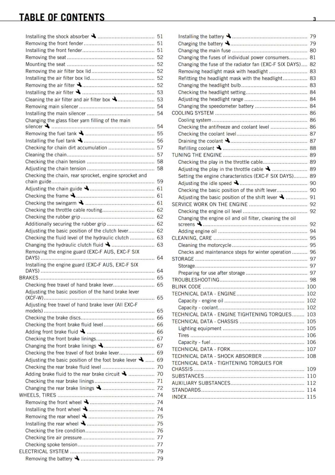 KTM 2012 - 250 EXC-F SIX DAYS XCF-W - OWNERS MANUAL USER GUIDE