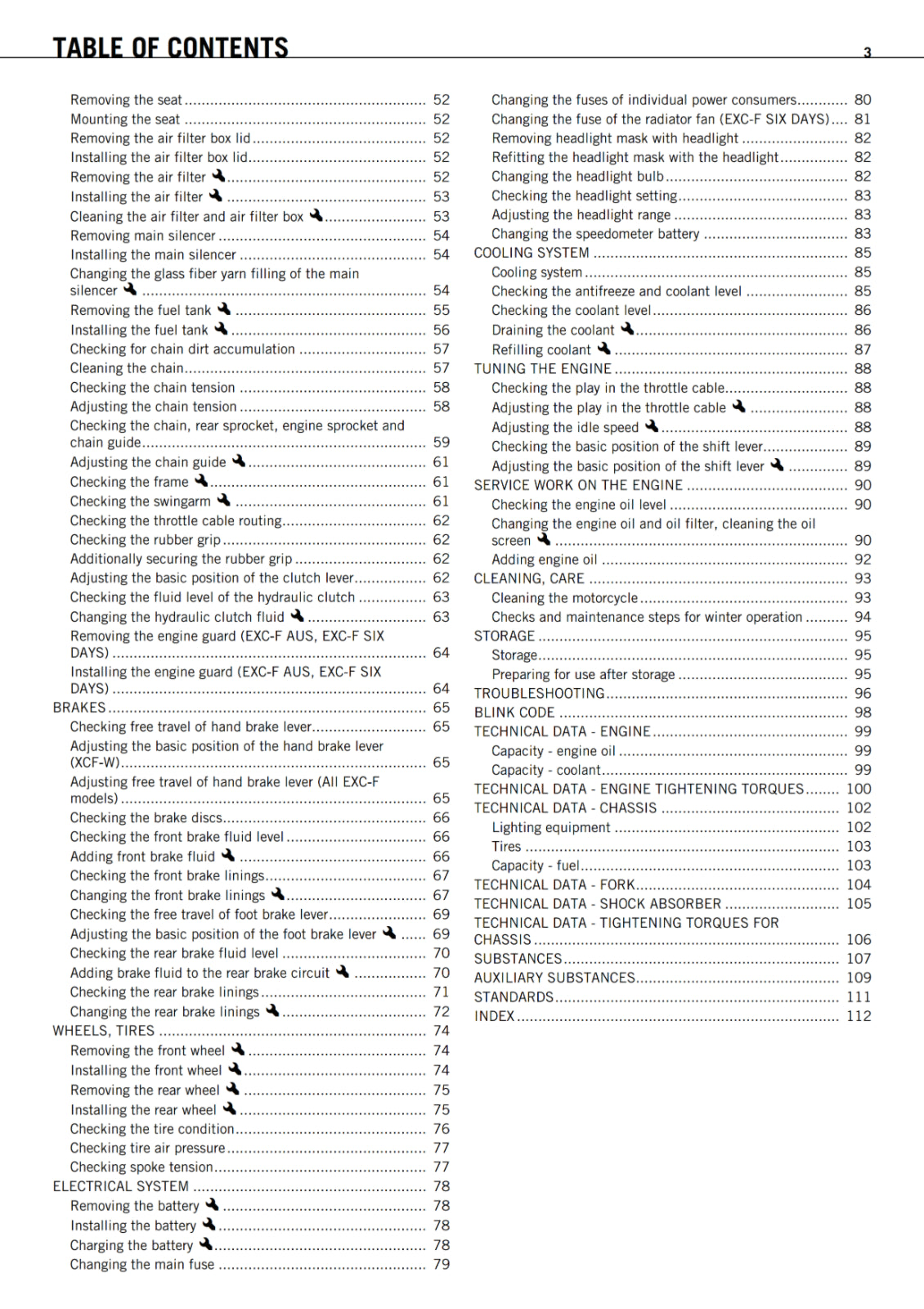 KTM 2012 - 350 EXC-F SIX DAYS XCF-W - OWNERS MANUAL USER GUIDE