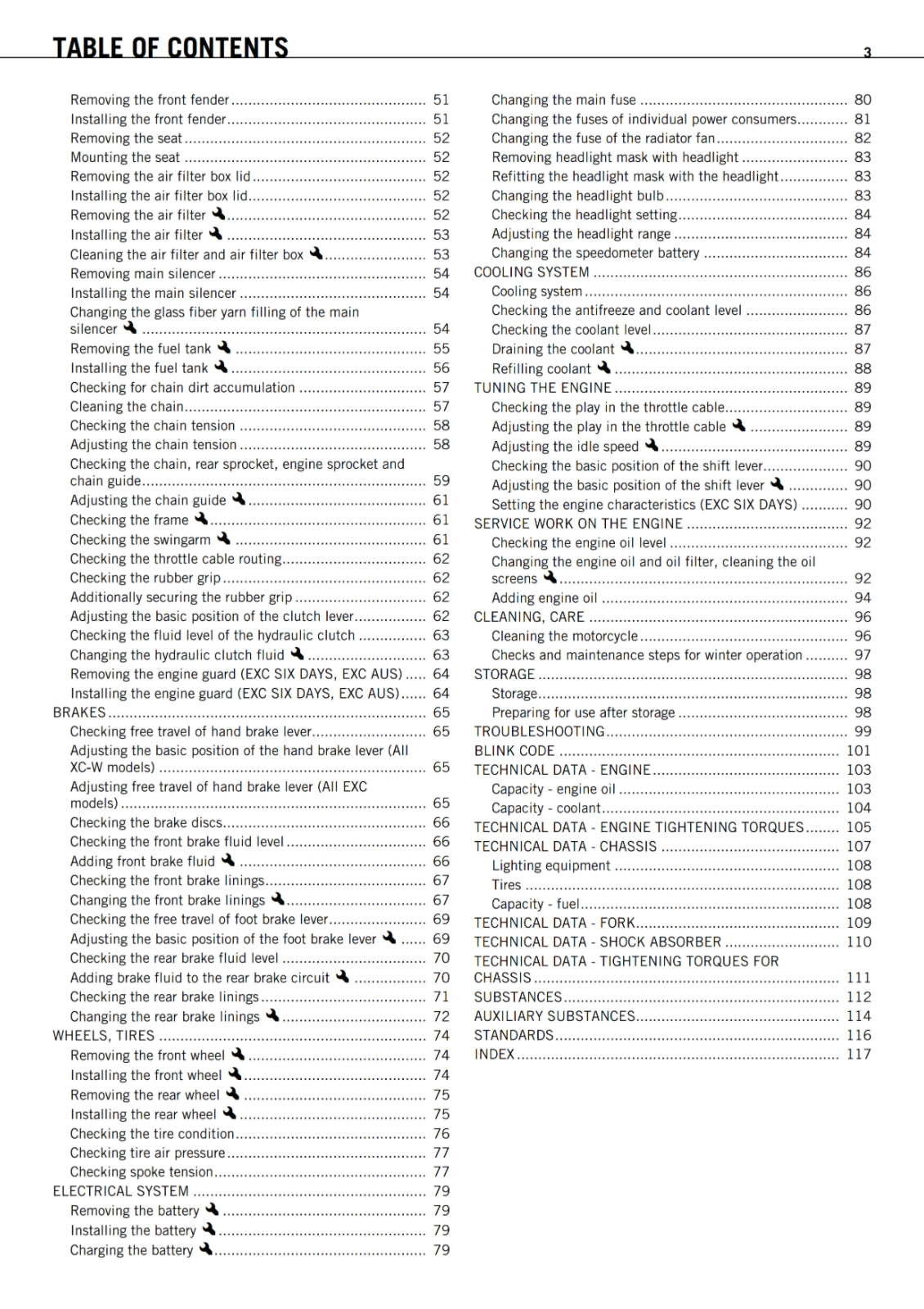 KTM 2012 - 450 500 EXC SIX DAYS XC-W - OWNERS MANUAL USER GUIDE