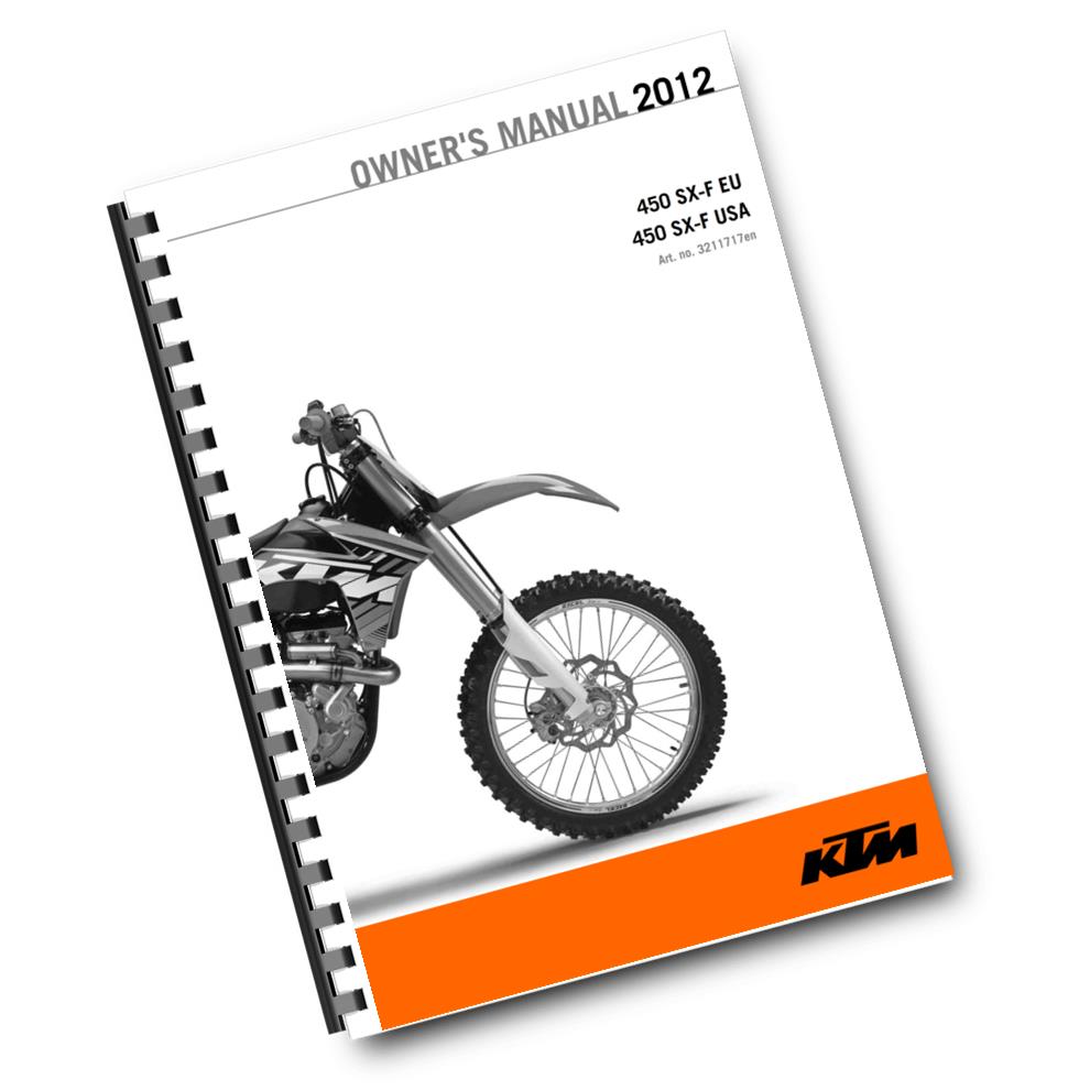 KTM 2012 - 450 SX-F - OWNERS MANUAL USER GUIDE