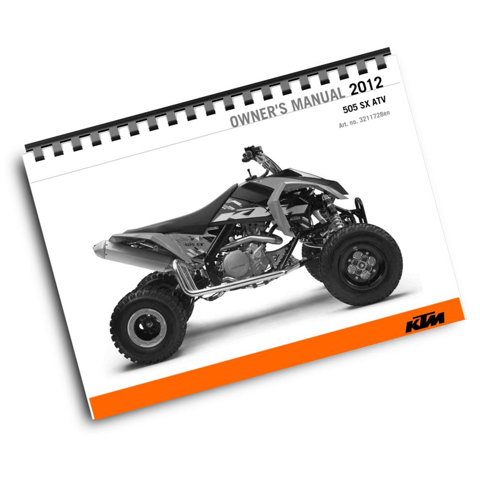 KTM 2012 - 505 SX ATV - OWNERS MANUAL USER GUIDE