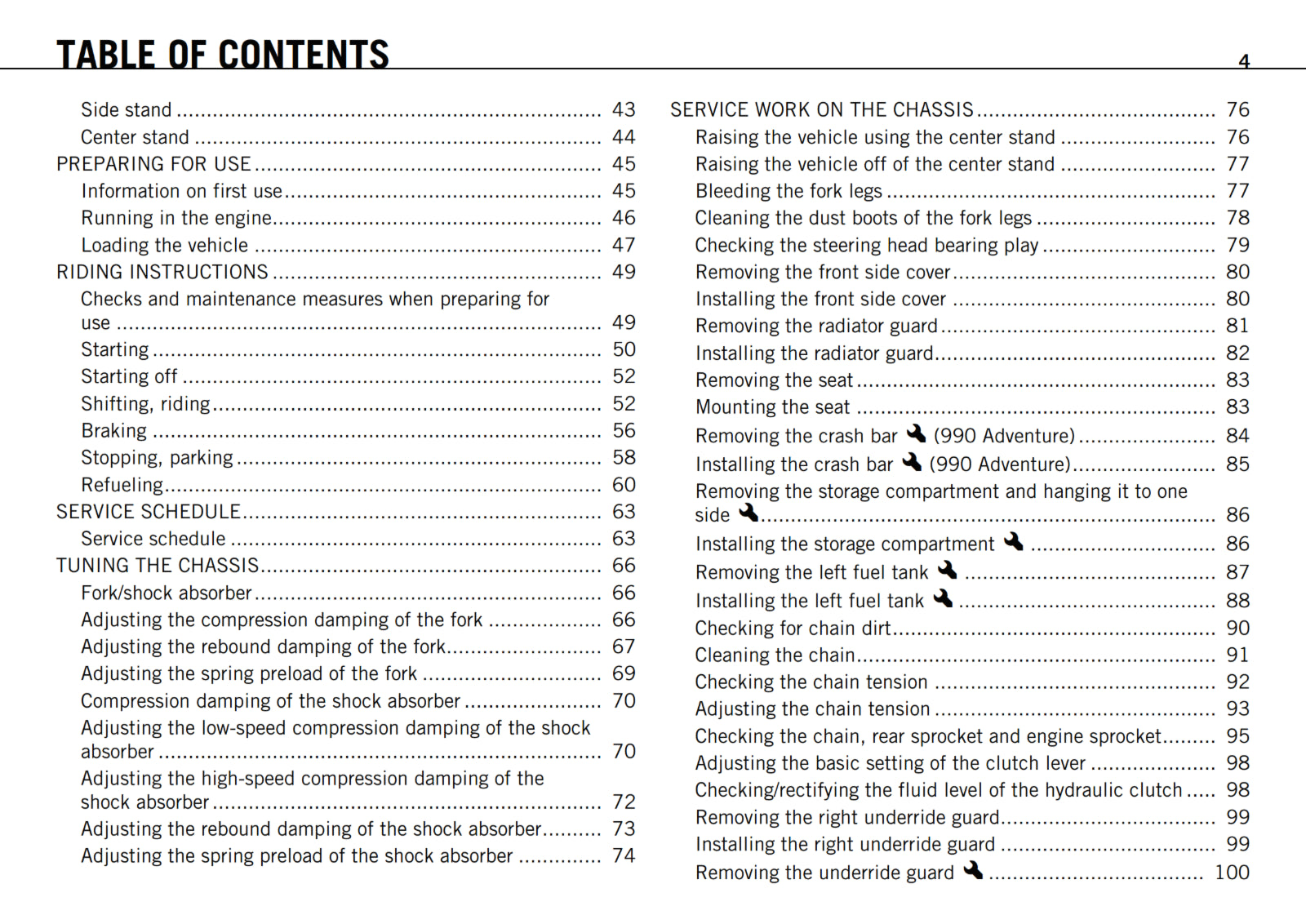 KTM 2012 - 990 ADVENTURE R - OWNERS MANUAL USER GUIDE