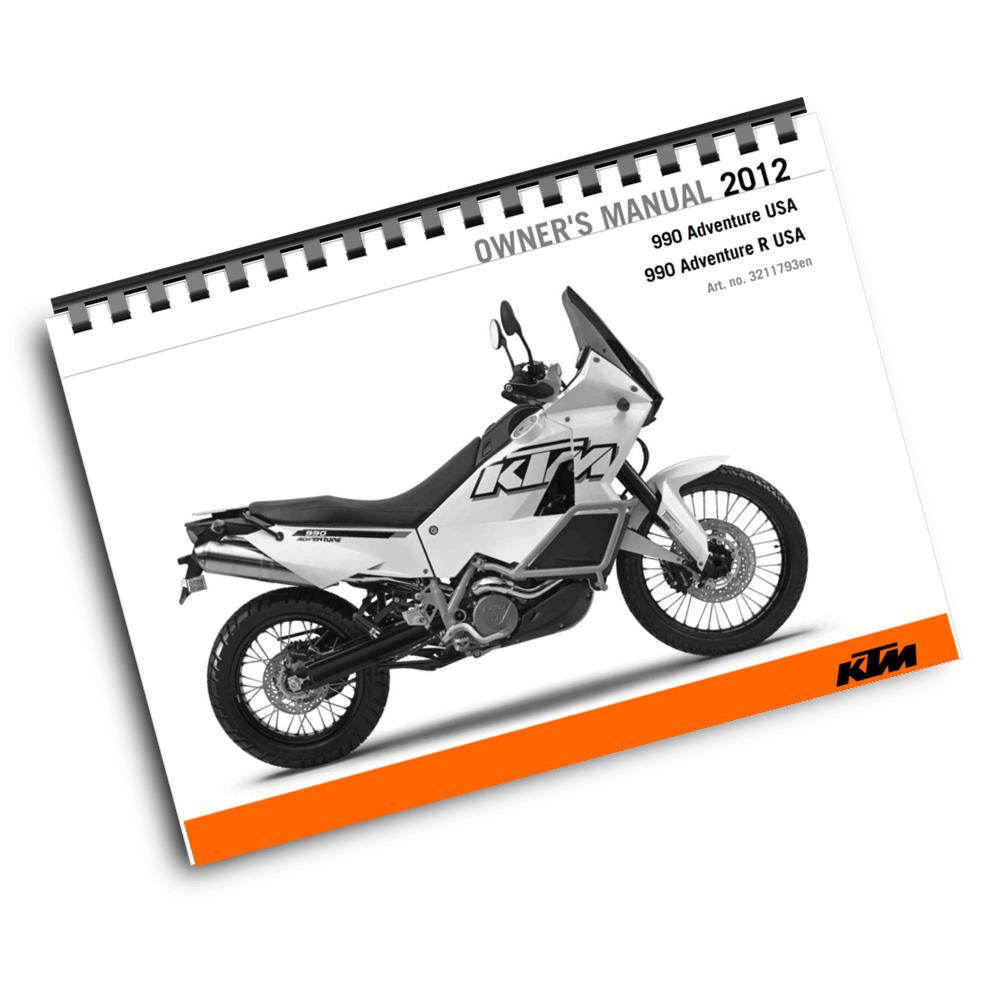 KTM 2012 - 990 ADVENTURE R USA - OWNERS MANUAL USER GUIDE