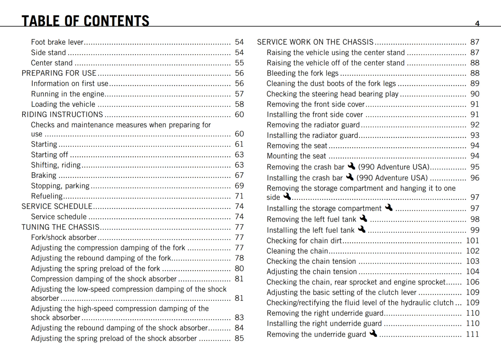 KTM 2012 - 990 ADVENTURE R USA - OWNERS MANUAL USER GUIDE