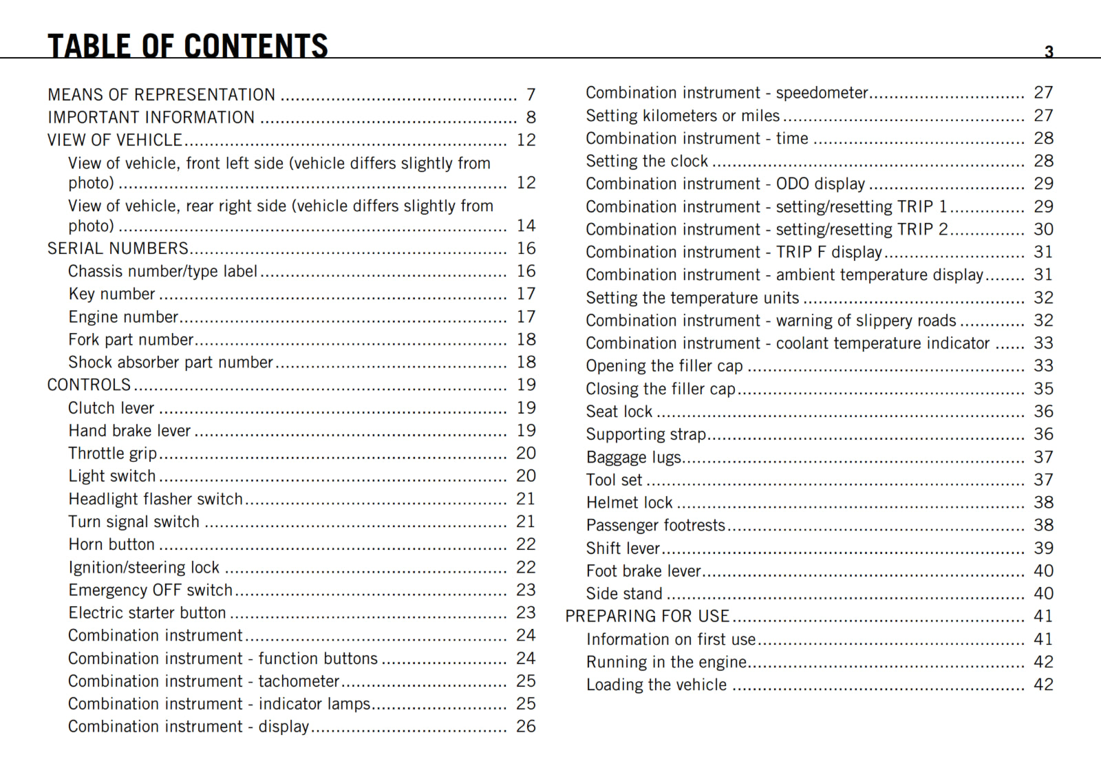 KTM 2012 - 990 SUPER DUKE R  - OWNERS MANUAL USER GUIDE