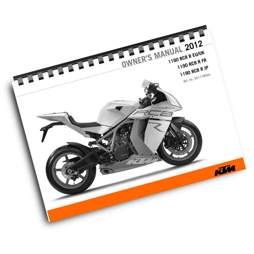 KTM 2012 - 1190 RC8 R - OWNERS MANUAL USER GUIDE