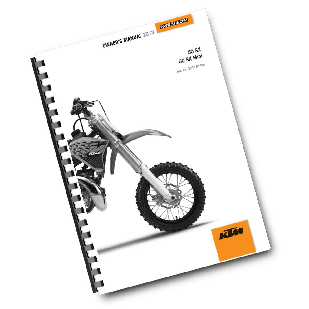 KTM 2013 - 50 SX MINI - OWNERS MANUAL USER GUIDE