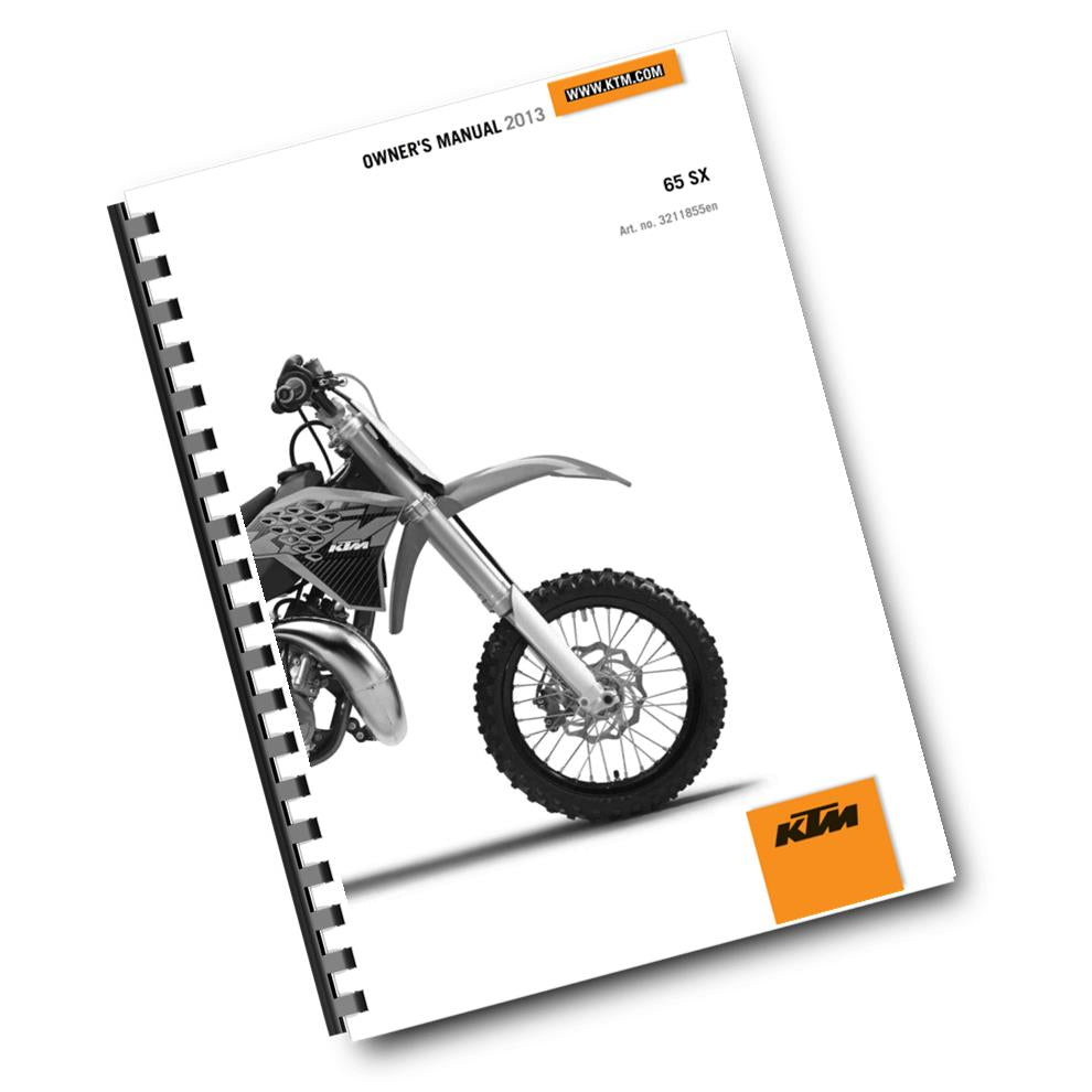 KTM 2013 - 65 SX - OWNERS MANUAL USER GUIDE