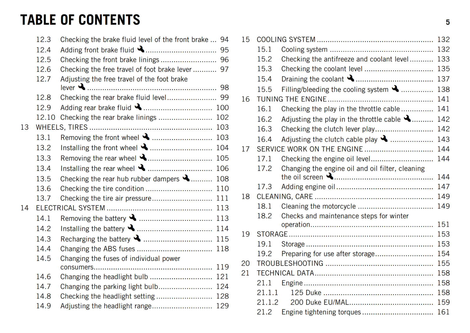 KTM 2013 - 125 200 DUKE - OWNERS MANUAL USER GUIDE