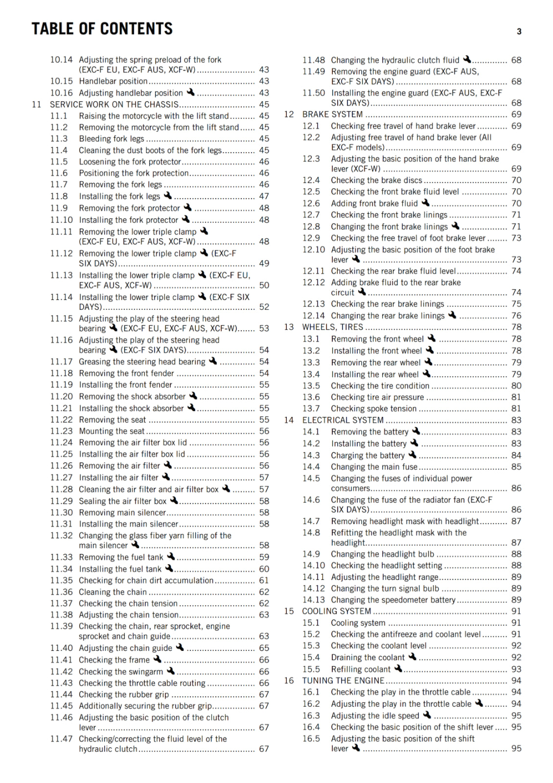 KTM 2013 - 350 EXC-F SIX DAYS XCF-W - OWNERS MANUAL USER GUIDE
