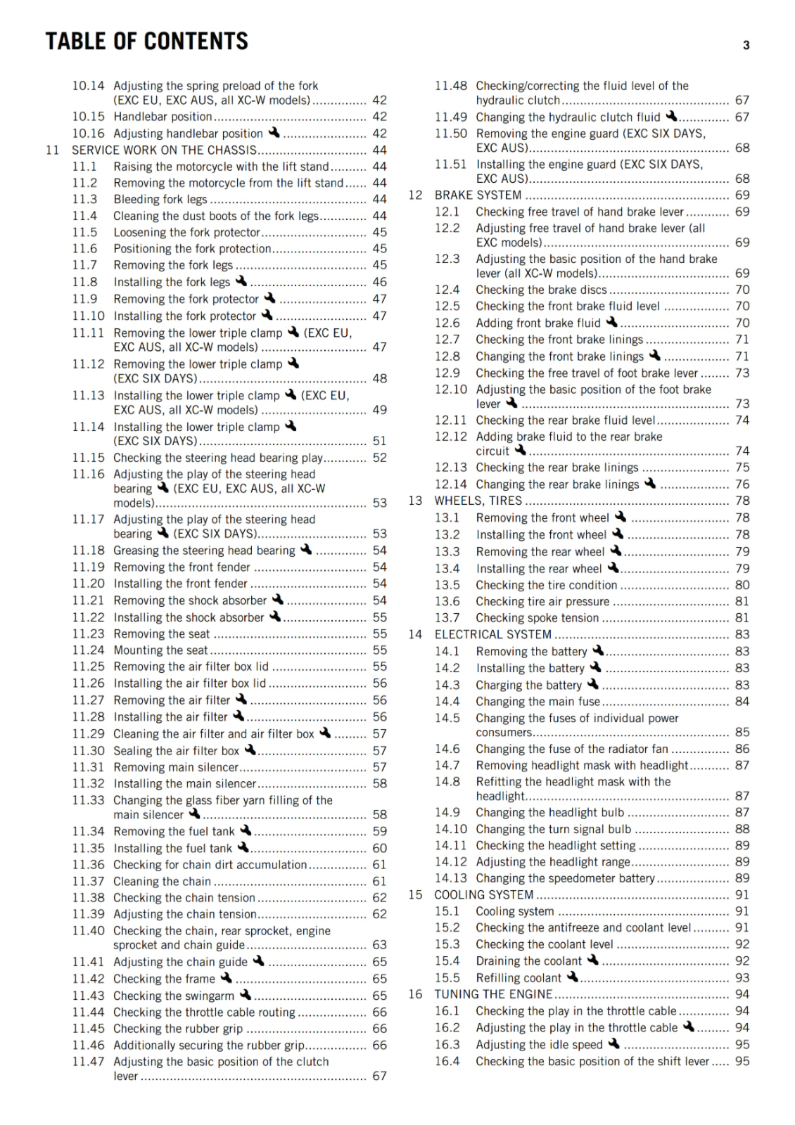 KTM 2013 - 450 500 EXC SIX DAYS XC-W - OWNERS MANUAL USER GUIDE