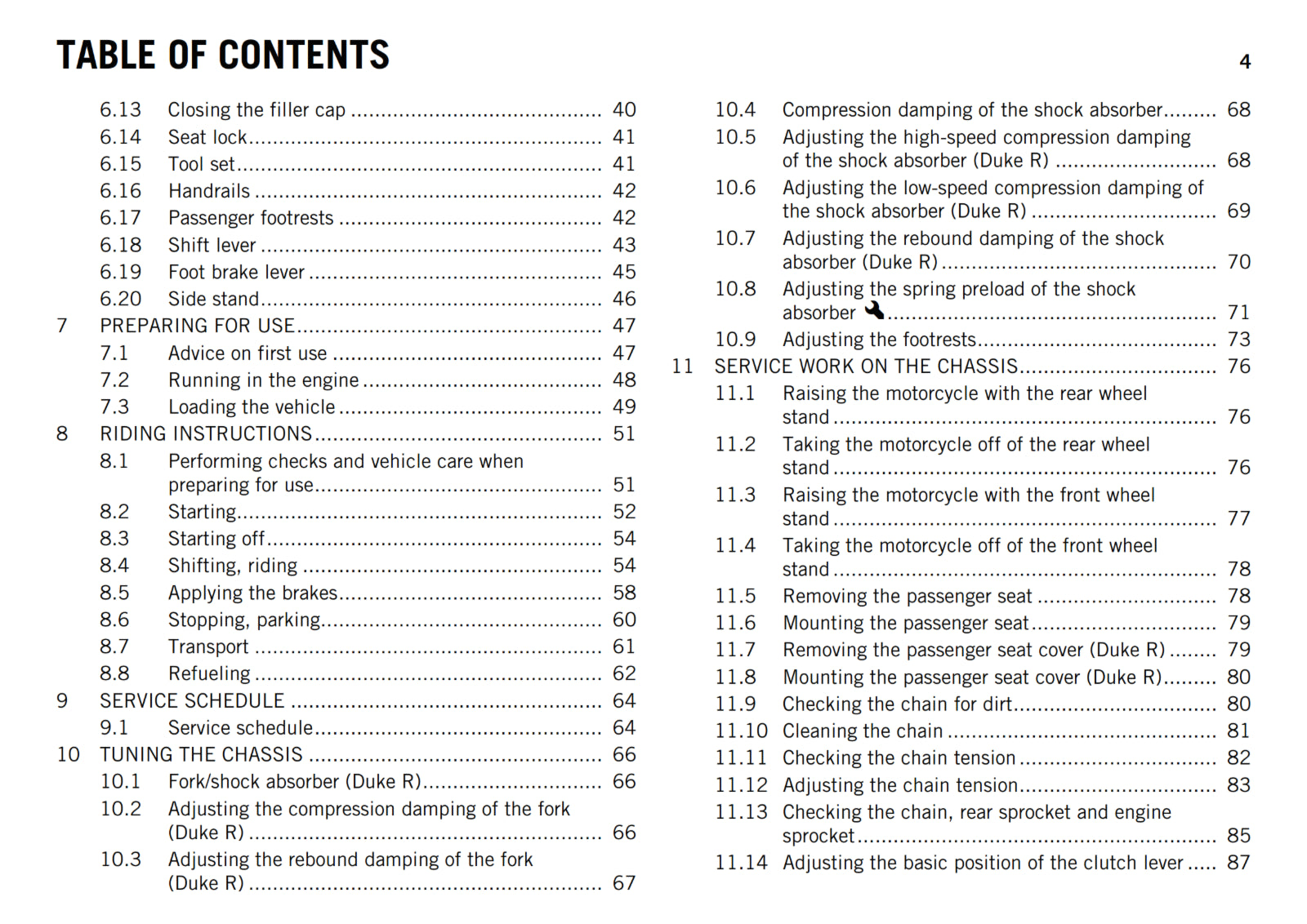 KTM 2013 - 690 DUKE R - OWNERS MANUAL USER GUIDE