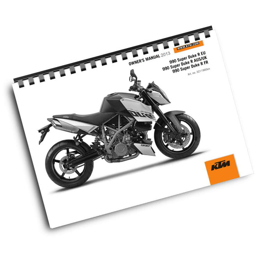 KTM 2013 - 990 SUPER DUKE R - OWNERS MANUAL USER GUIDE