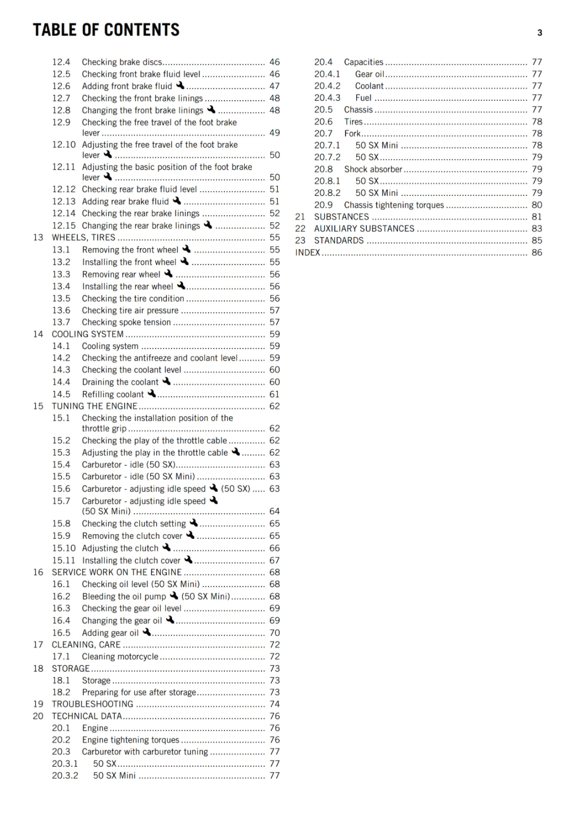 KTM 2014 - 50 SX MINI - OWNERS MANUAL USER GUIDE