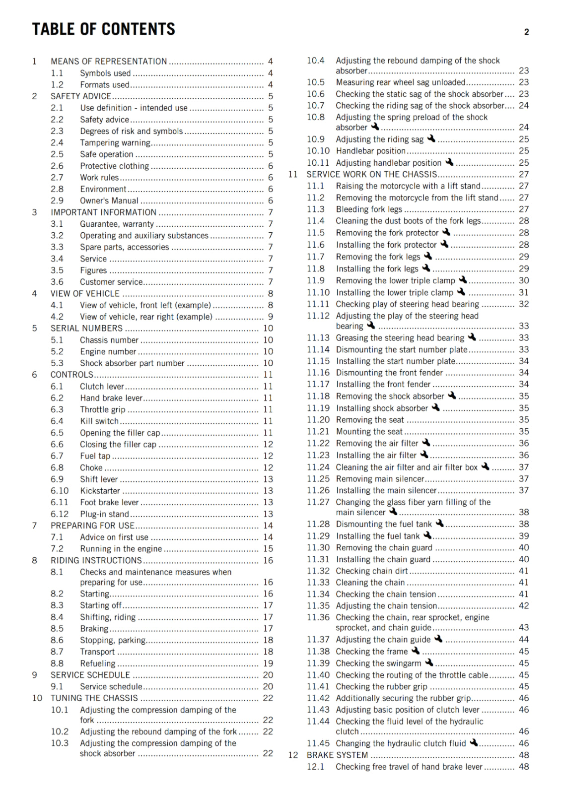 KTM 2014 - 65 SX - OWNERS MANUAL USER GUIDE