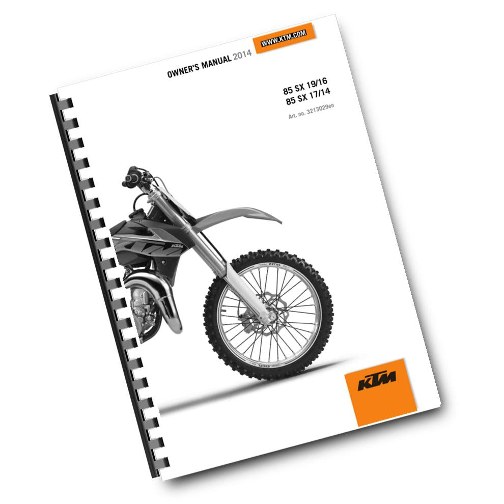 KTM 2014 - 85 SX 19/16 17/14 - OWNERS MANUAL USER GUIDE
