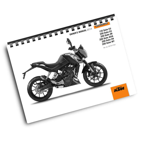 KTM 2014 - 125 200 DUKE - OWNERS MANUAL USER GUIDE