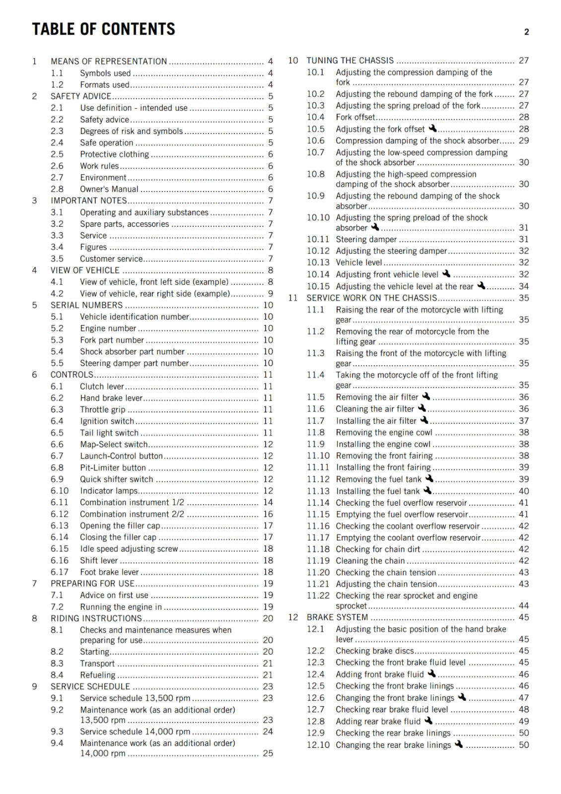 KTM 2014 - RC 250 R - OWNERS MANUAL USER GUIDE