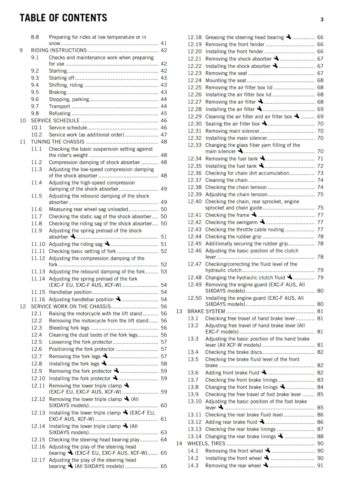 KTM 2014 - 350 EXC-F SIX DAYS XCF-W - OWNERS MANUAL USER GUIDE
