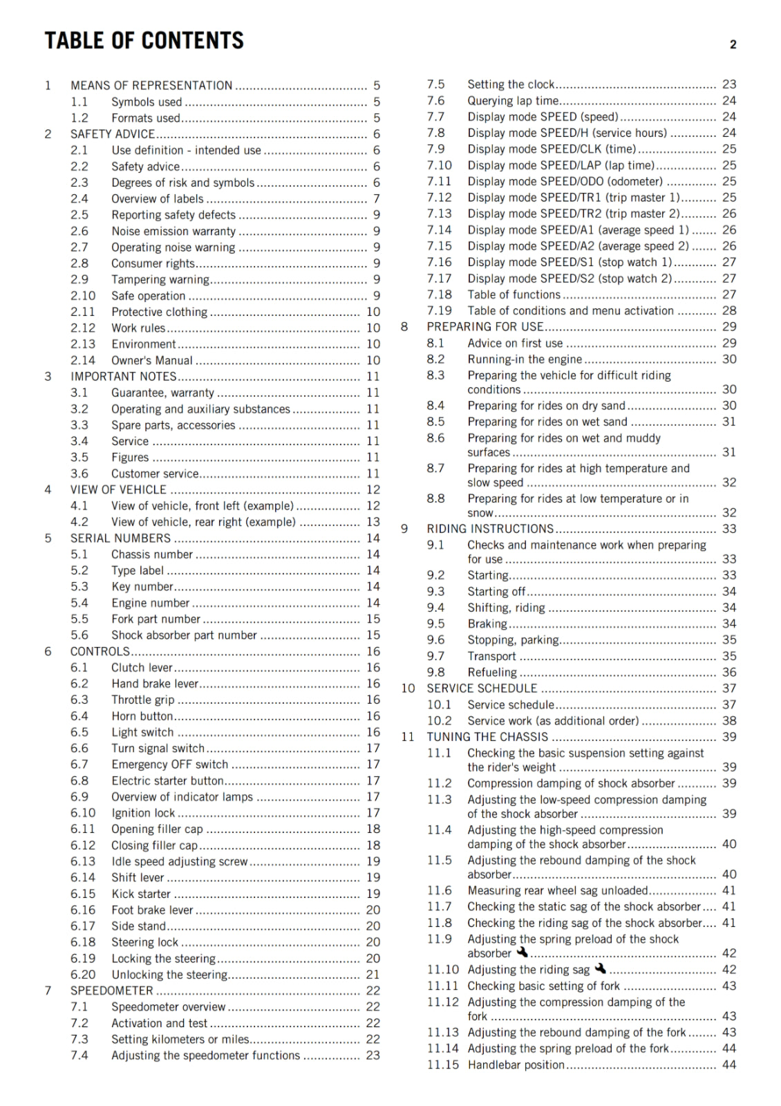 KTM 2014 - 350 EXC-F USA - OWNERS MANUAL USER GUIDE