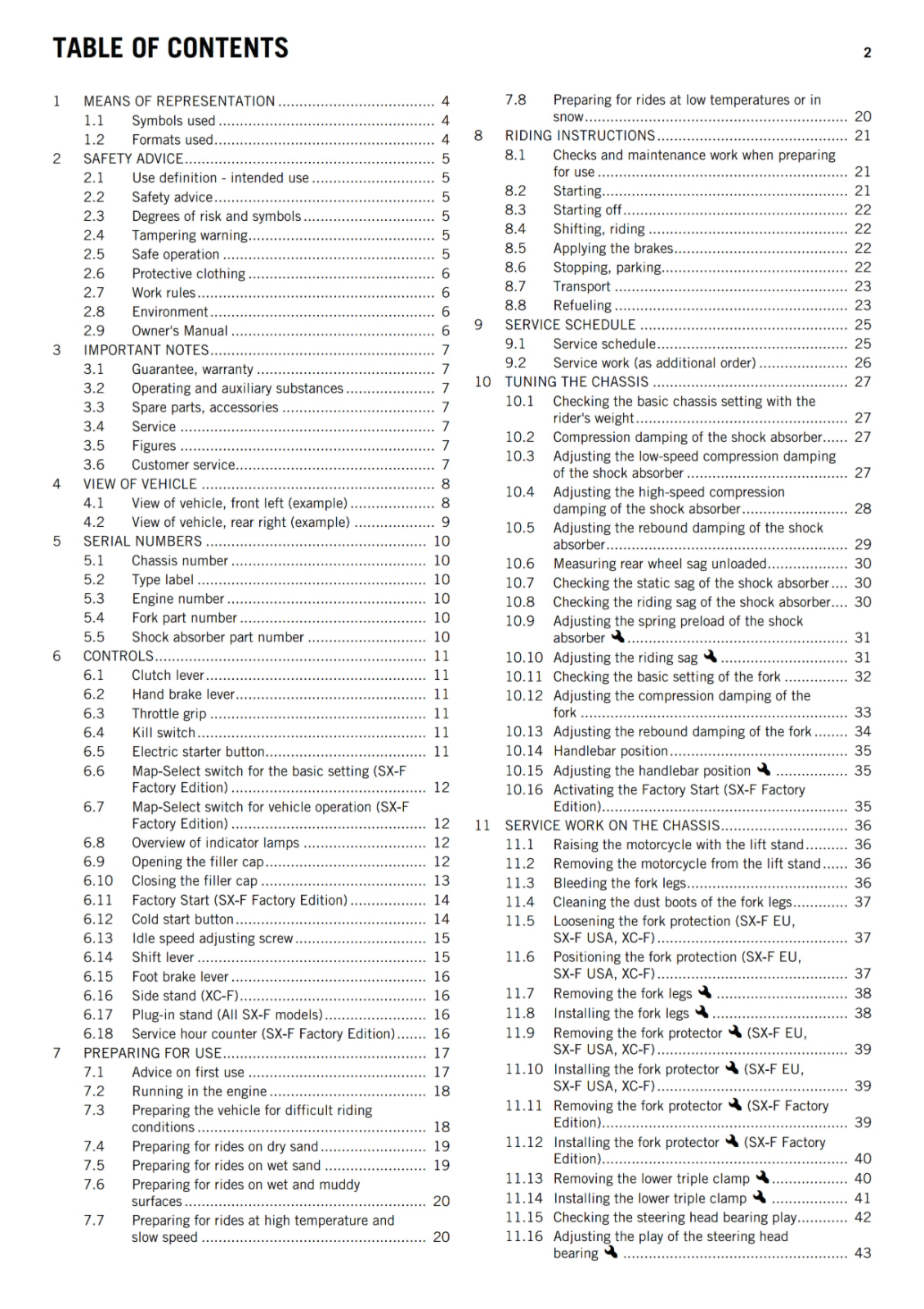 KTM 2014 - 450 SX-F FACTORY EDITIION XC-F - OWNERS MANUAL USER GUIDE