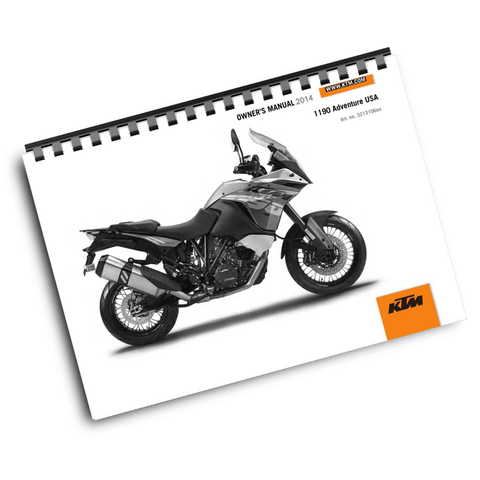 KTM 2014 - 1190 ADVENTURE USA - OWNERS MANUAL USER GUIDE