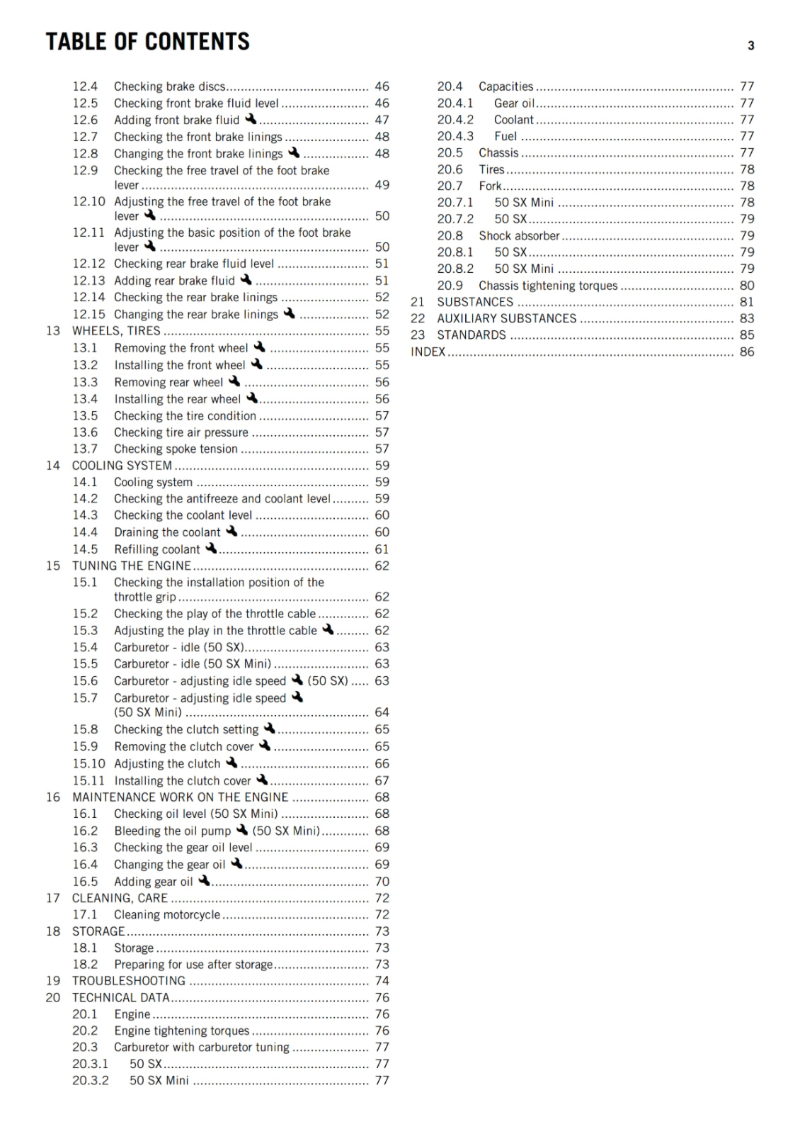 KTM 2015 - 50 SX MINI - OWNERS MANUAL USER GUIDE