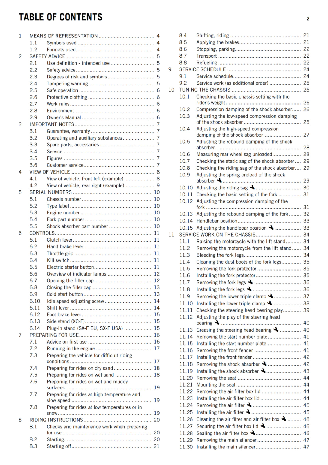 KTM 2015 - 450 SX-F XC-F - OWNERS MANUAL USER GUIDE