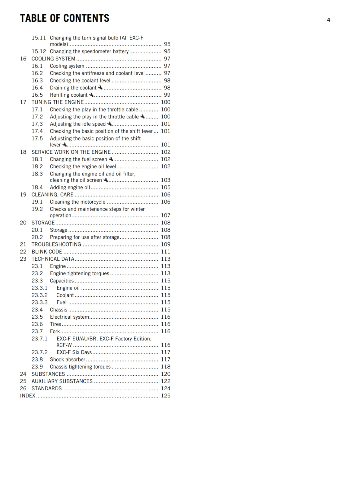 KTM 2015 - 250 EXC-F SIX DAYS FACTORY EDITION XCF-W - OWNERS MANUAL USER GUIDE
