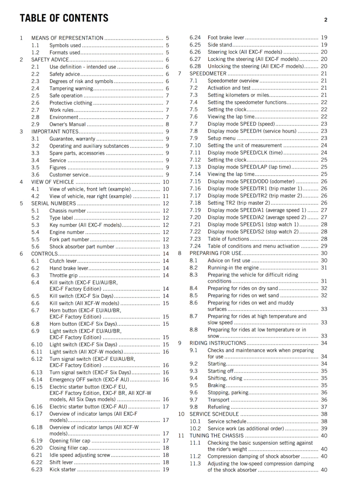 KTM 2015 - 350 EXC-F SIX DAYS FACTORY EDITION XCF-W - OWNERS MANUAL USER GUIDE