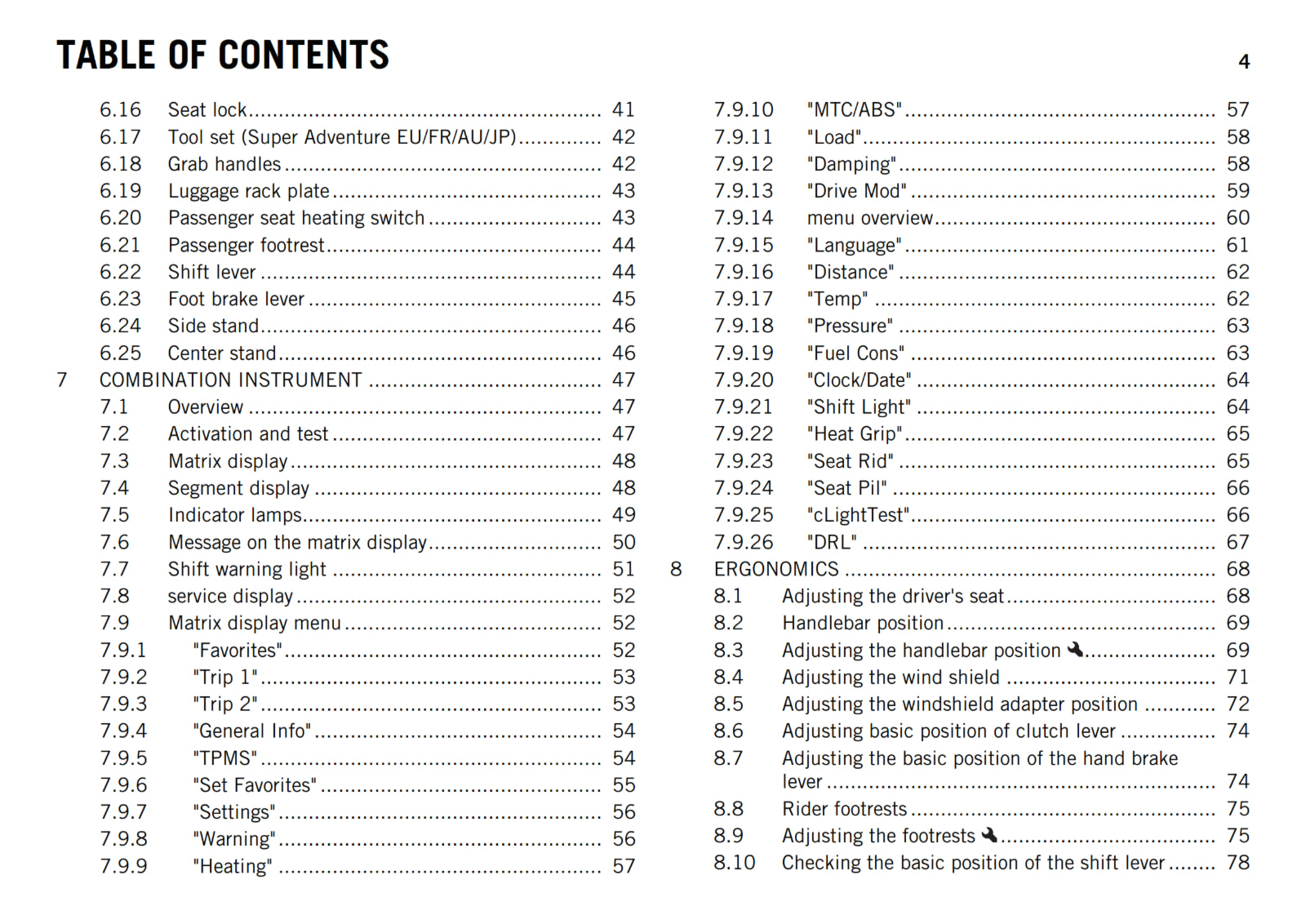 KTM 2015 - 1290 SUPER ADVENTURE - OWNERS MANUAL USER GUIDE