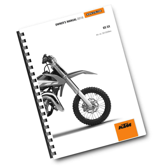 KTM 2016 - 65 SX - OWNERS MANUAL USER GUIDE